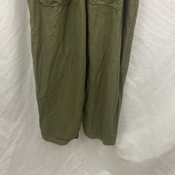 Everlane The Fatigue Utility Short Sleeve Linen Blend Jumpsuit Army Green Sz 00 - Picture 12 of 12
